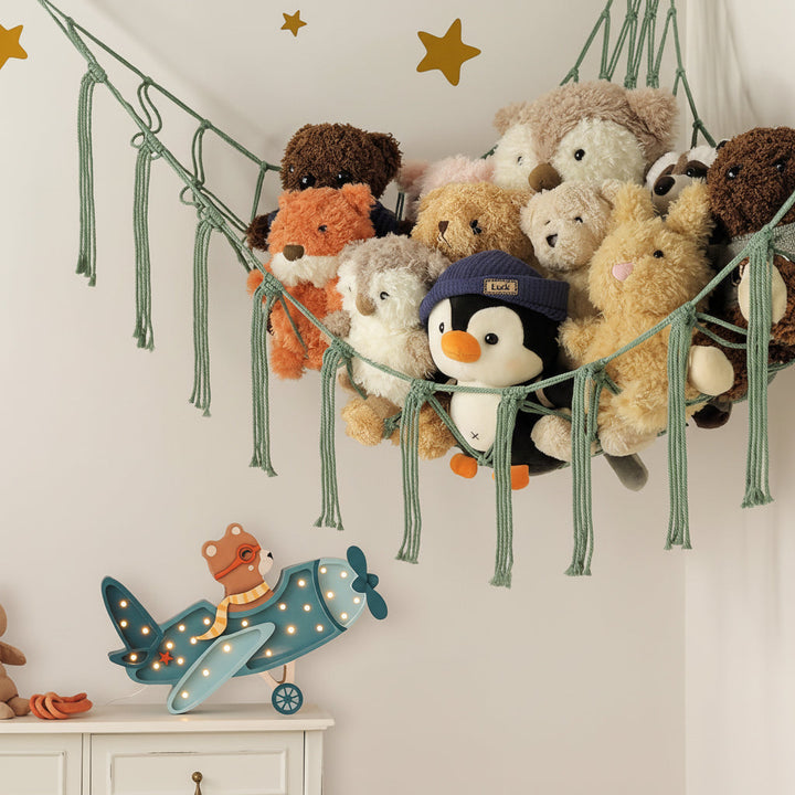 Hanging Toy Storage Hammock Macrame Organizer Stuffed Animals Decor