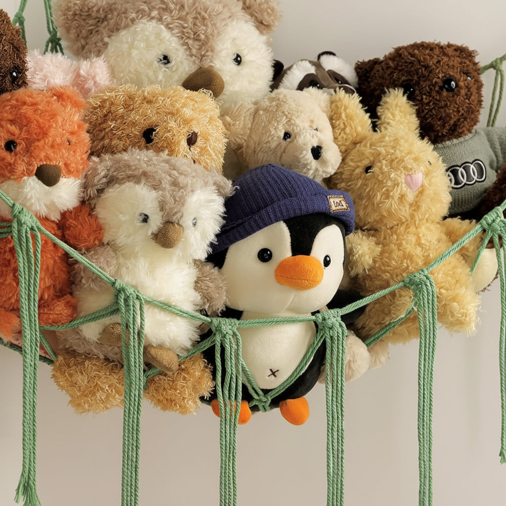 Hanging Toy Storage Hammock Macrame Organizer Stuffed Animals Decor