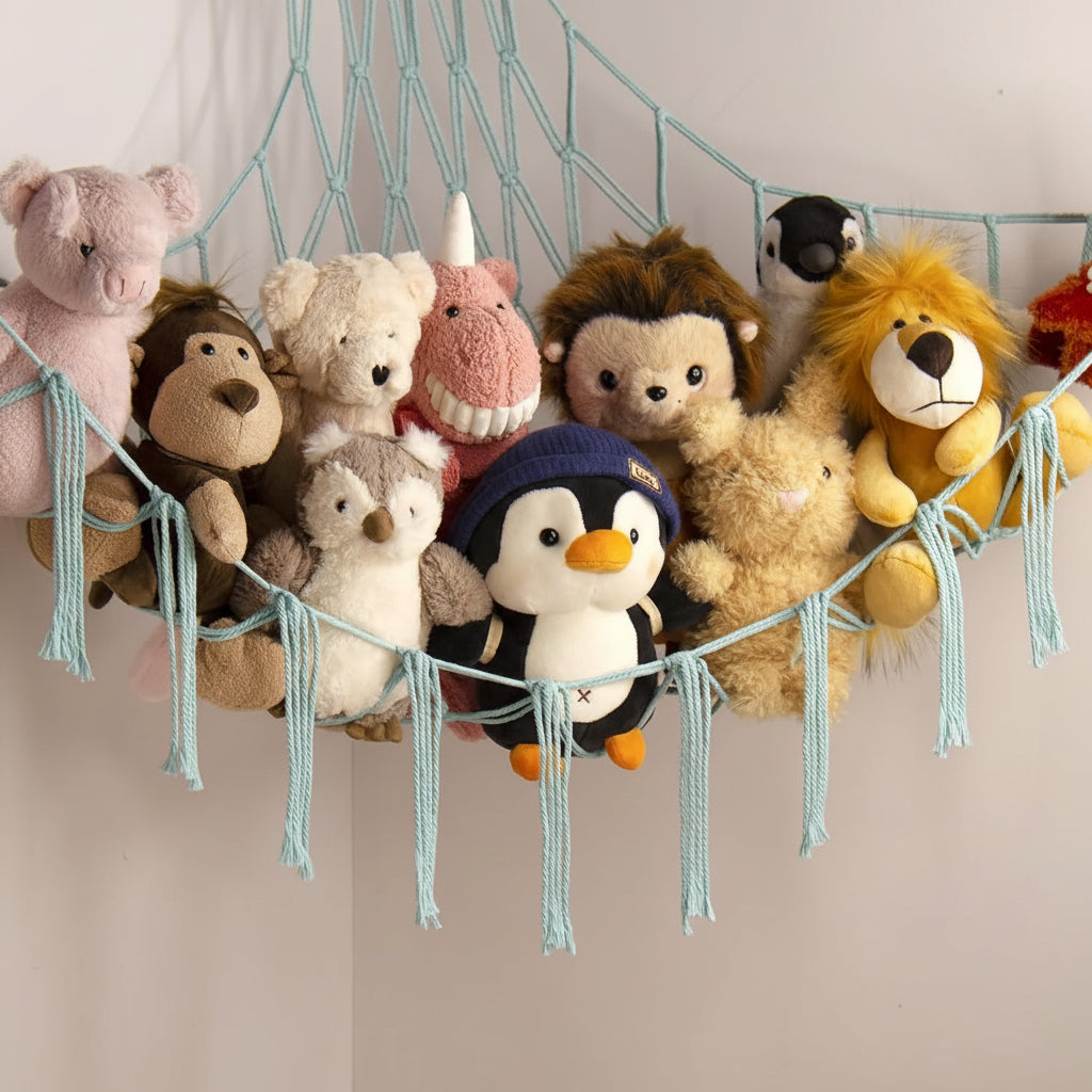 Hanging Toy Storage Hammock Macrame Organizer Stuffed Animals Decor