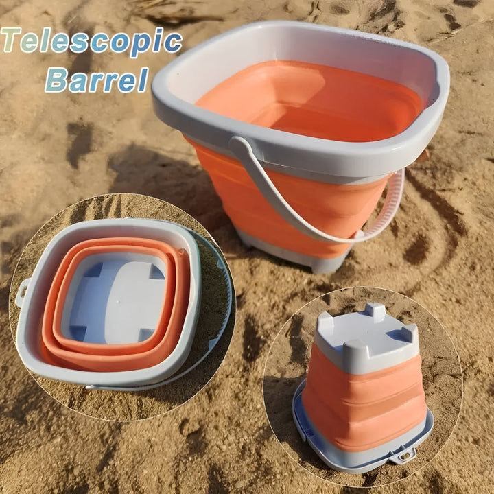 Summer Beach Toys Foldable Sand Bucket Kids Outdoor Play Set