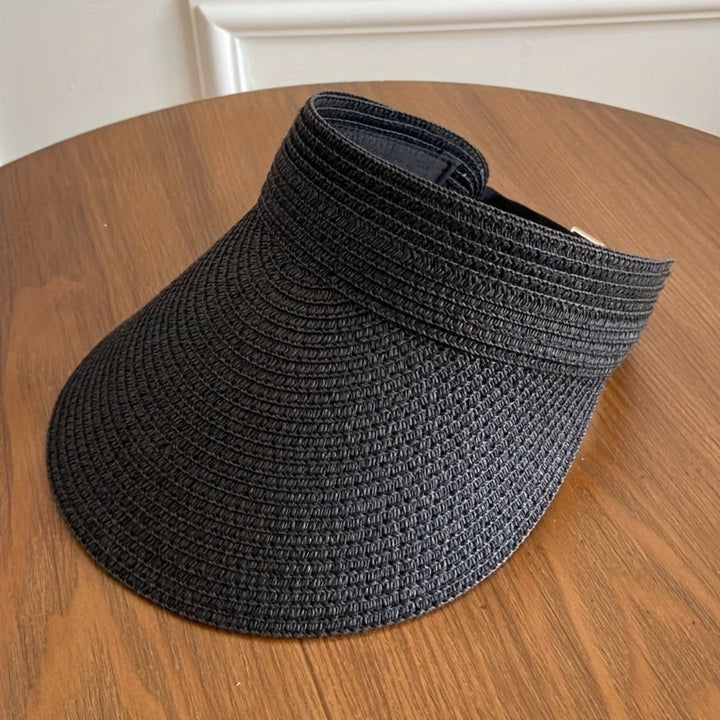Sun Hat Wide Brim Foldable Straw Visor