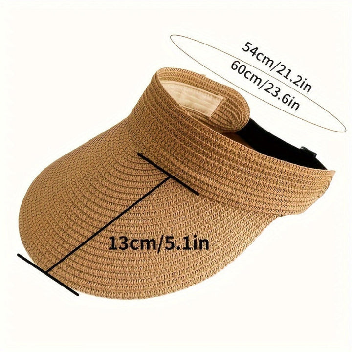 Sun Hat Wide Brim Foldable Straw Visor