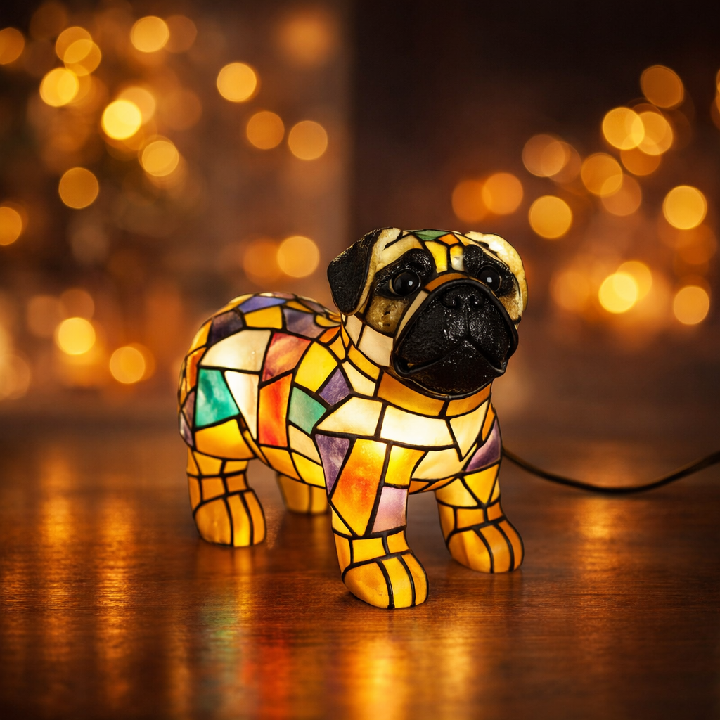 Table Lamp Decorative Resin Dog Figurine Accent Light