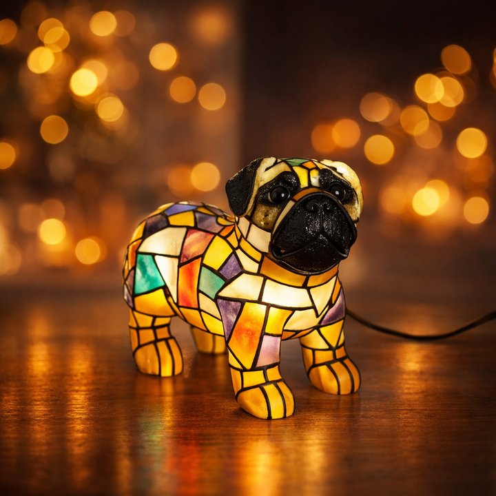 Table Lamp Decorative Resin Dog Figurine Accent Light