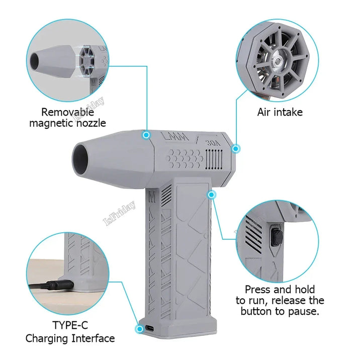 Electric Air Duster Cordless Handheld High Speed Cleaning Blower