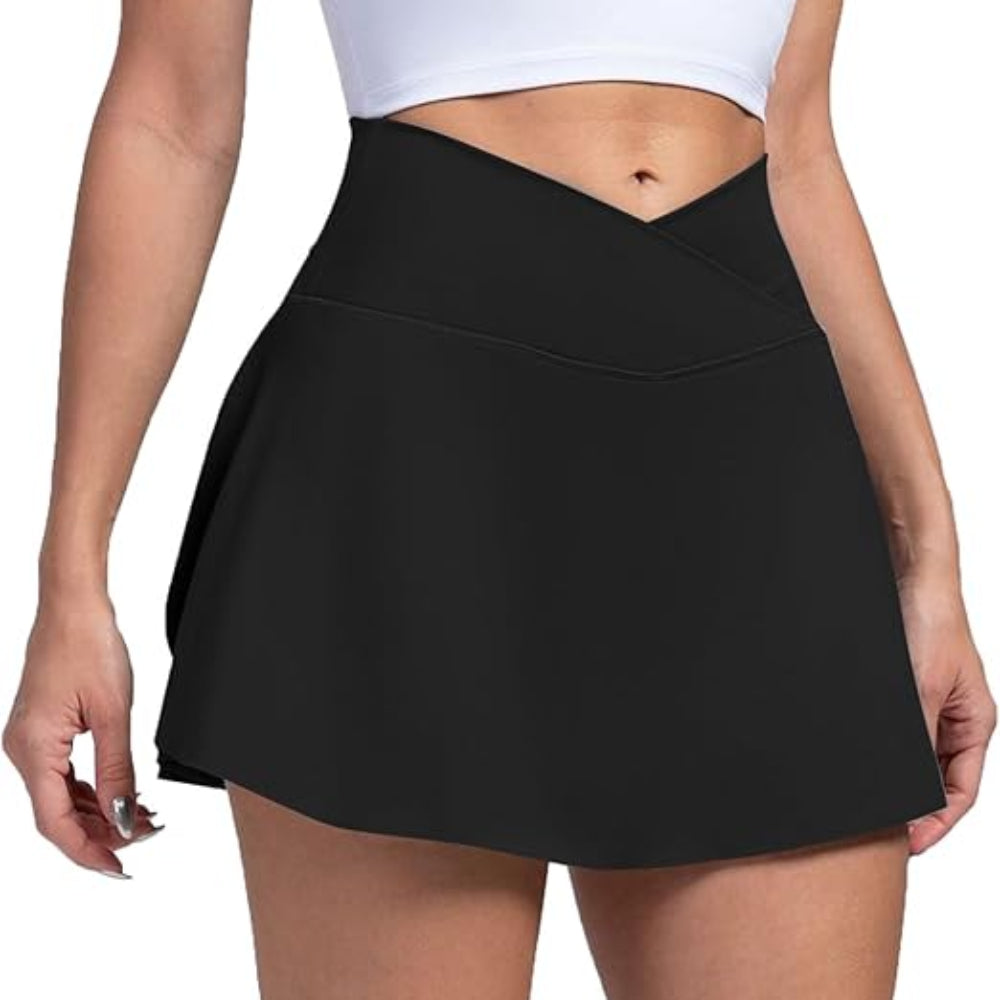 Womens Pickleball Skort High Waist Tennis Skirt Pockets