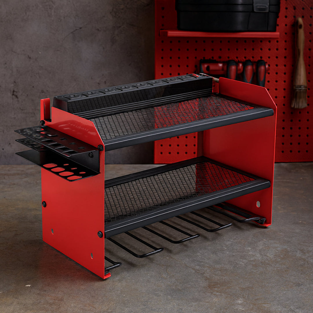 Tool Organizer Wall Mount Power Station Garage Storage Shelf