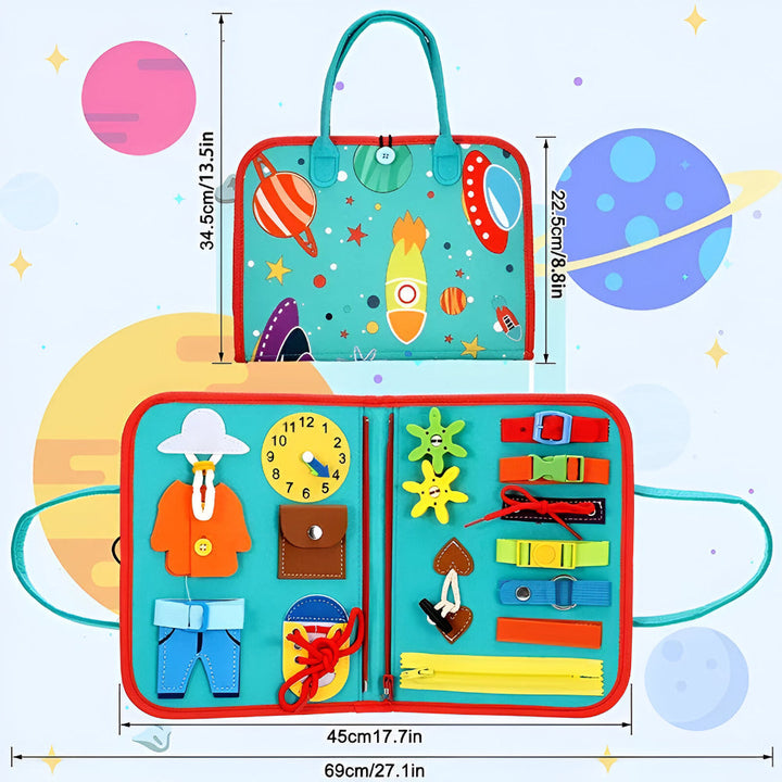 Toy Sensory Montessori Activity Board Travel Case