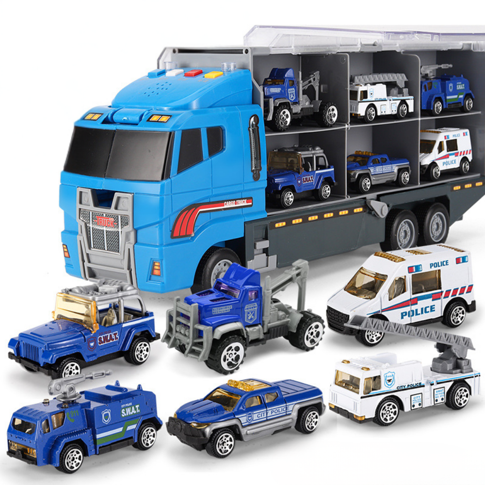 Toy Construction Vehicle Set Alloy Mini Truck Play Carrier Kit