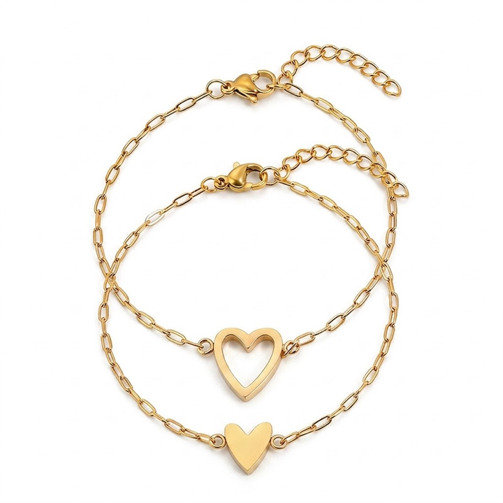 Bracelet Adjustable Heart Chain Matching Couple jewelry