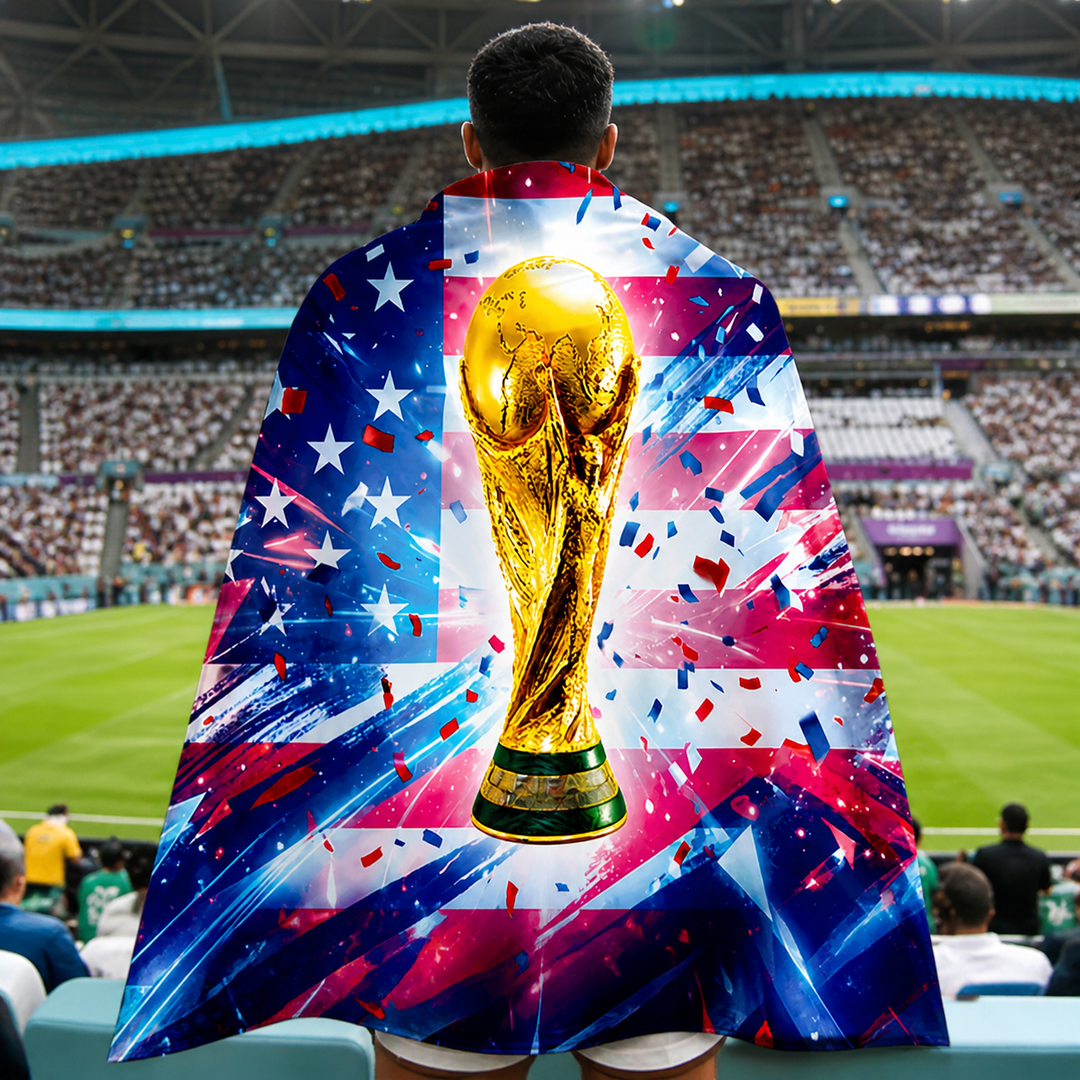 USA Flag Fan Cape World Cup Soccer Supporter