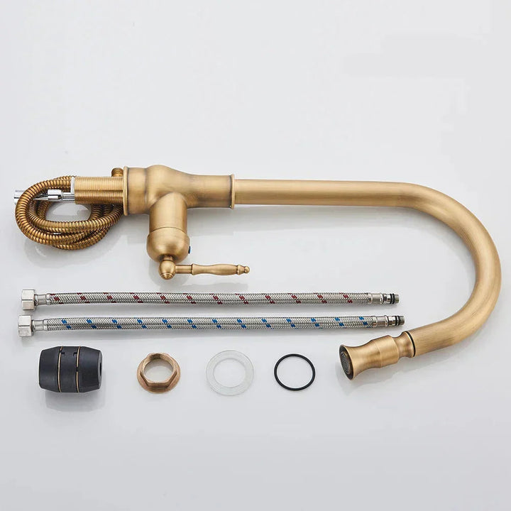 Kitchen Faucet Brass Vintage Swivel Spout Mixer