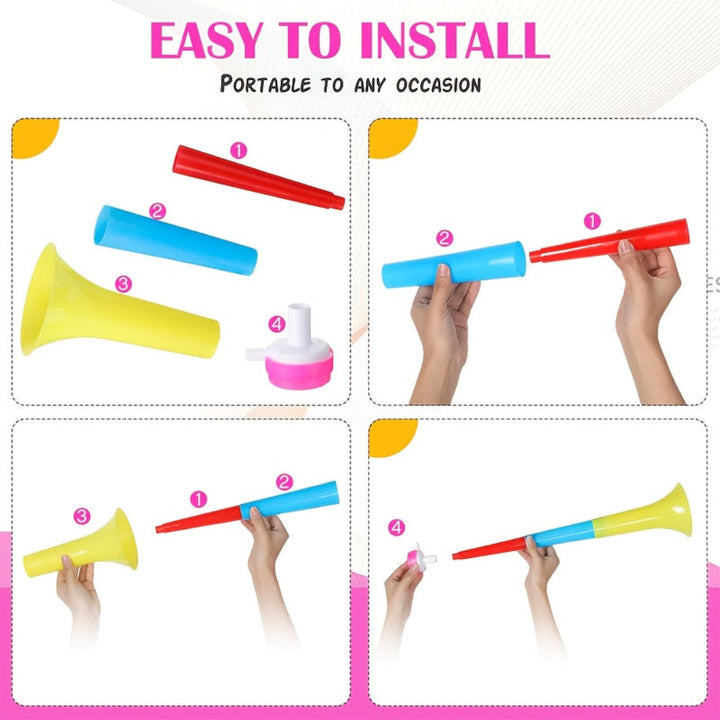 Foldable Vuvuzela Horn Set Stadium Cheering Loud Party Noise Makers