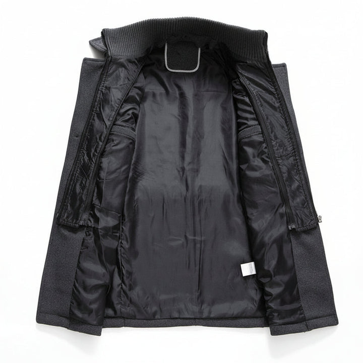 Men Winter Coat Blend Insulated Long Trench Jacket