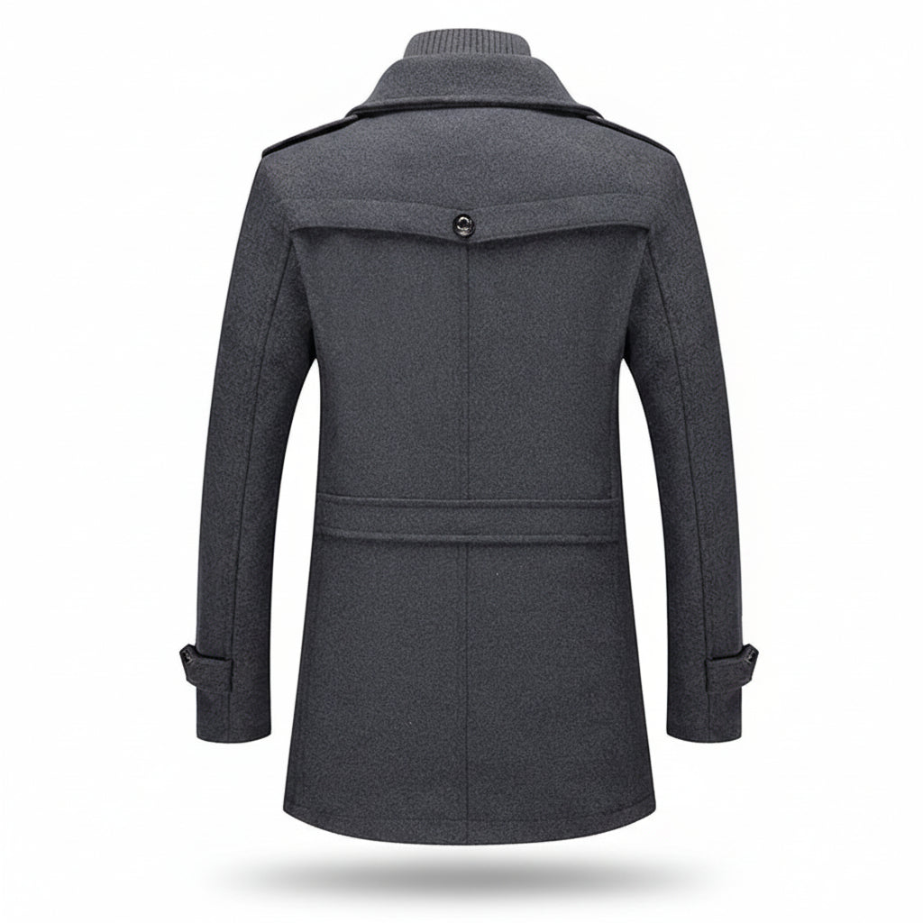 Men Winter Coat Blend Insulated Long Trench Jacket