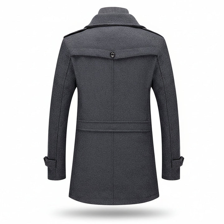 Men Winter Coat Blend Insulated Long Trench Jacket
