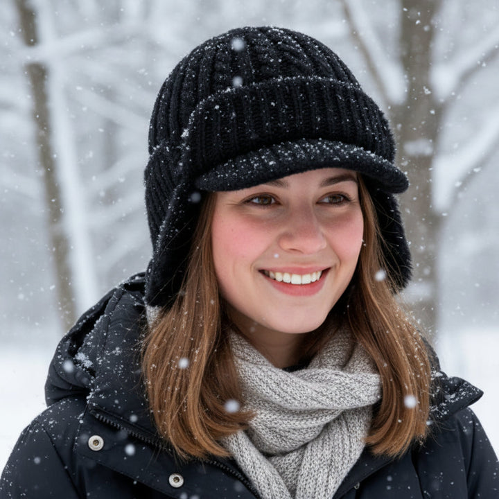 Winter Hat Trapper Knit Cap Ear Flap Cold Weather Wear