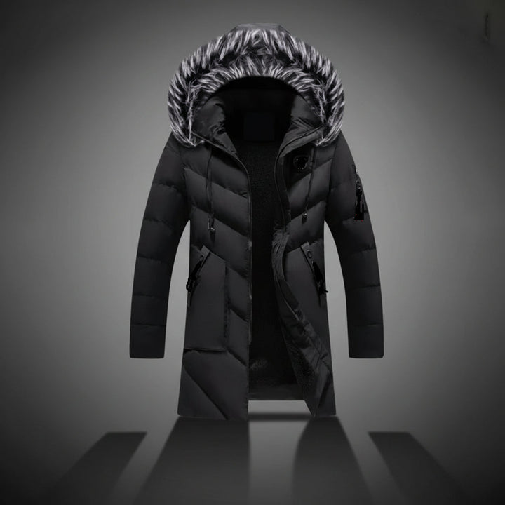 Men Winter Jacket Lined Hooded Cold Weather Coat