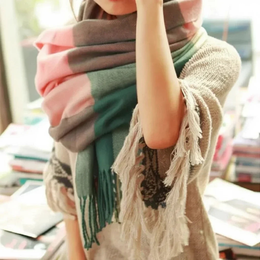 Winter Scarf Soft Plaid Warm Wrap Cold Weather