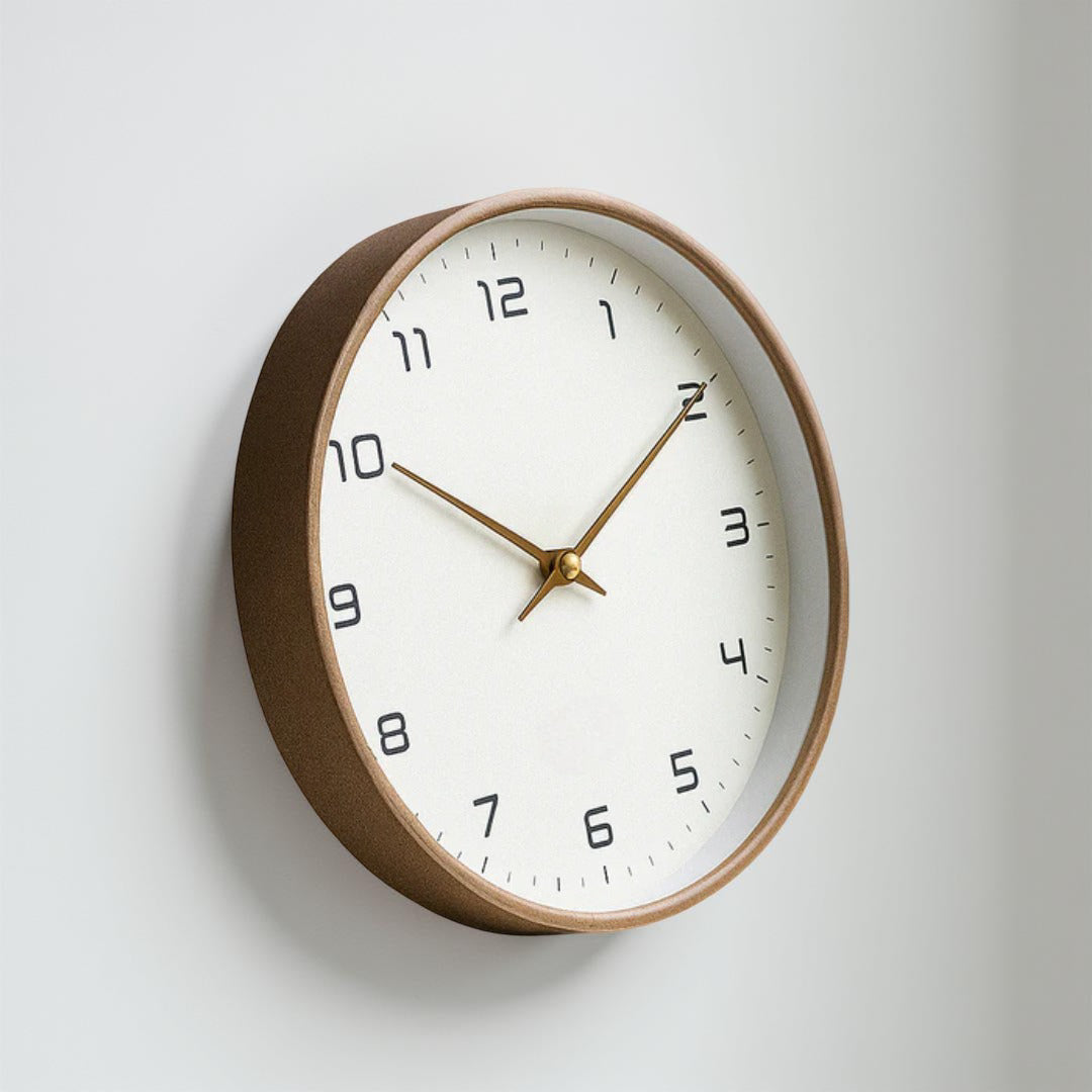 Wall Clock Minimalist Wooden Silent Quartz Home Display