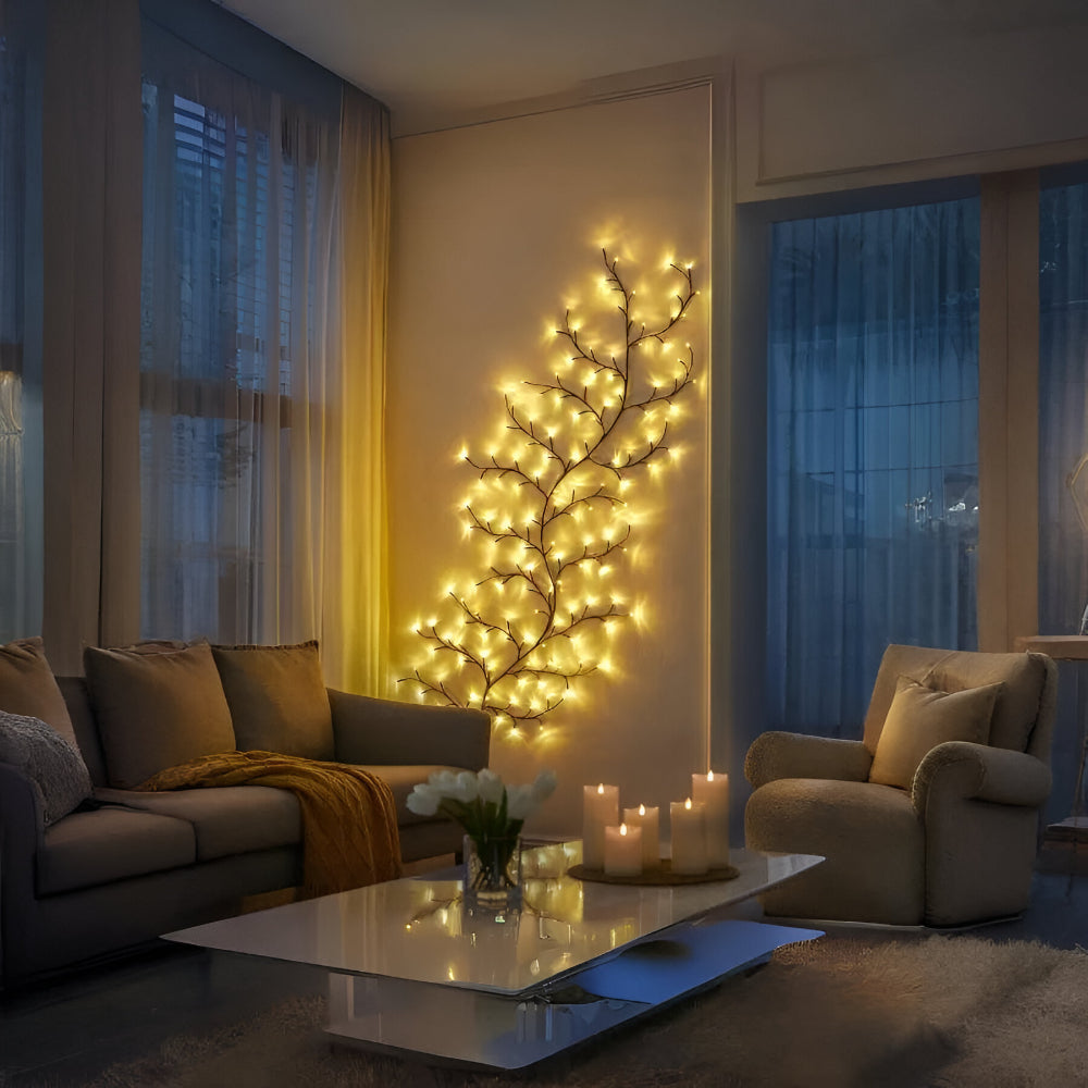 Wall Decor LED Branch Rustic Tree Light Art Accent