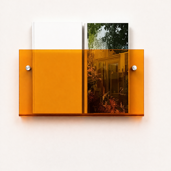 Wall Shelf Acrylic Floating Magazine Display Storage Organizer
