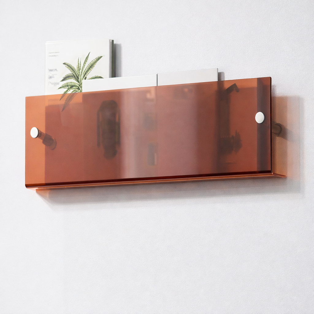 Wall Shelf Acrylic Floating Magazine Display Storage Organizer