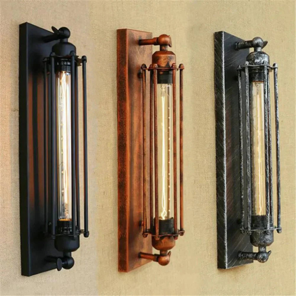 Vintage Wall Sconce Metal LED Mounted Fixture Indoor Accent