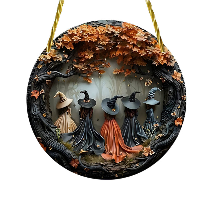 Wall Art Witch Folklore Wood Door Hanging Sign