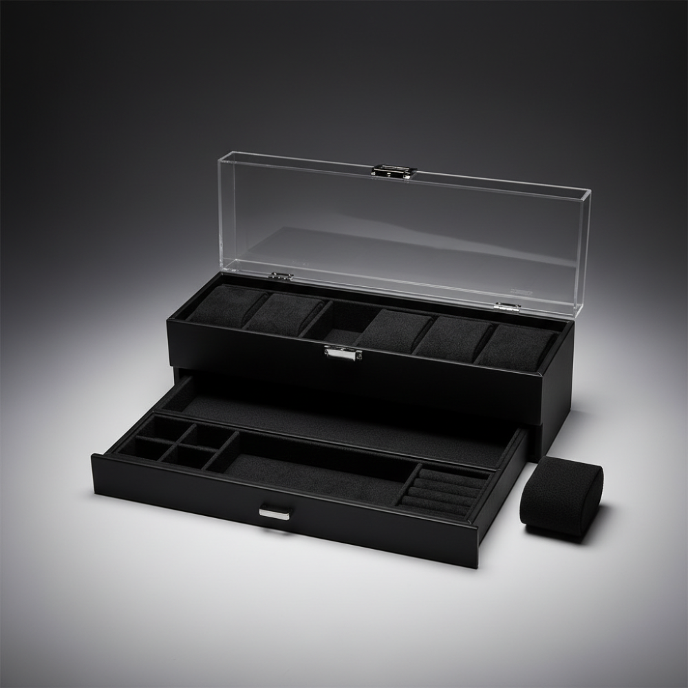 Watch Box Mothers Day Organizer 6 Slot Storage Case Drawer