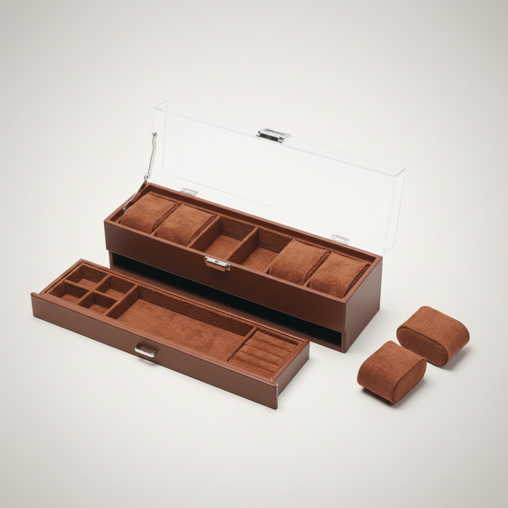 Watch Box Mothers Day Organizer 6 Slot Storage Case Drawer