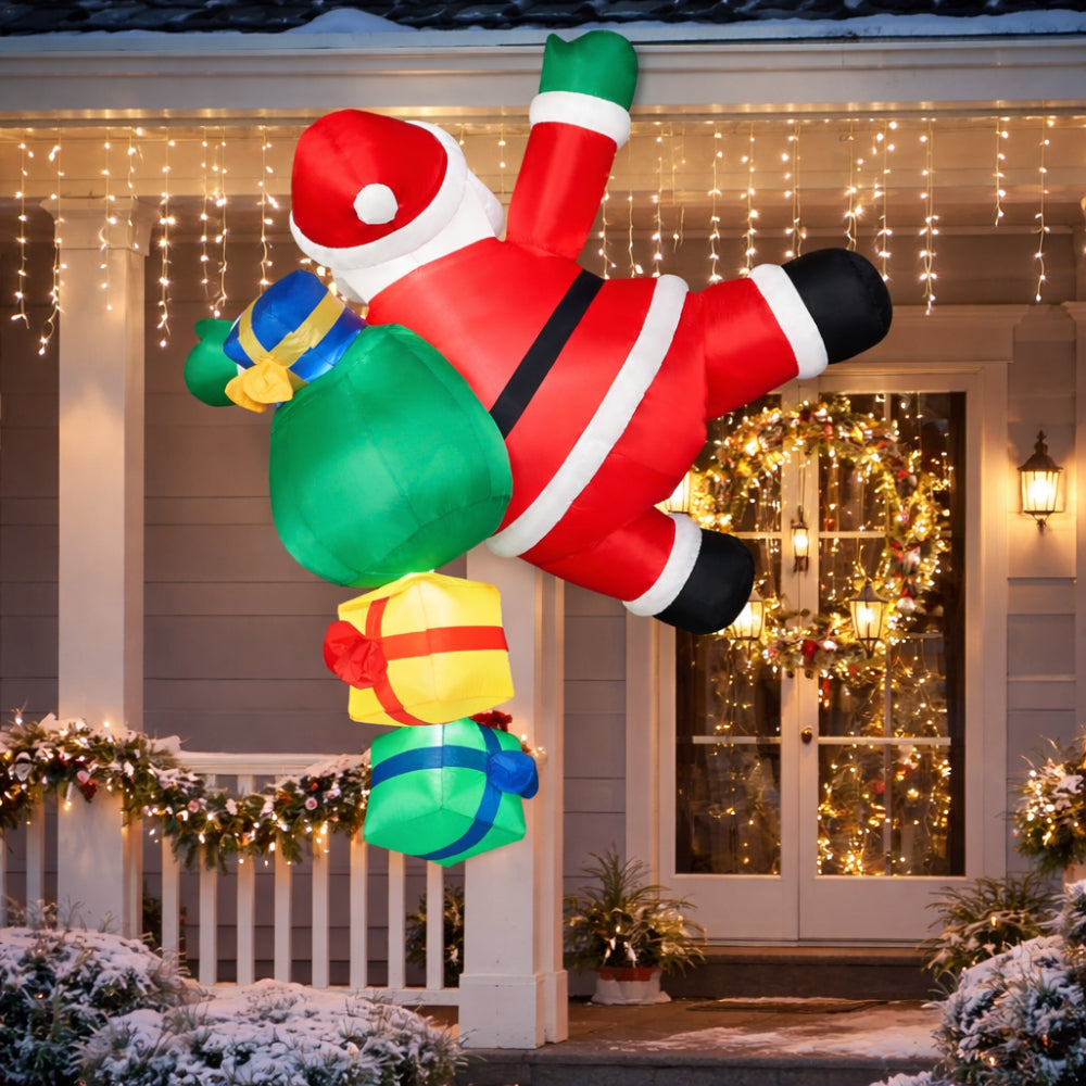 Christmas Inflatable Climbing Santa LED Lighted Outdoor Decoration