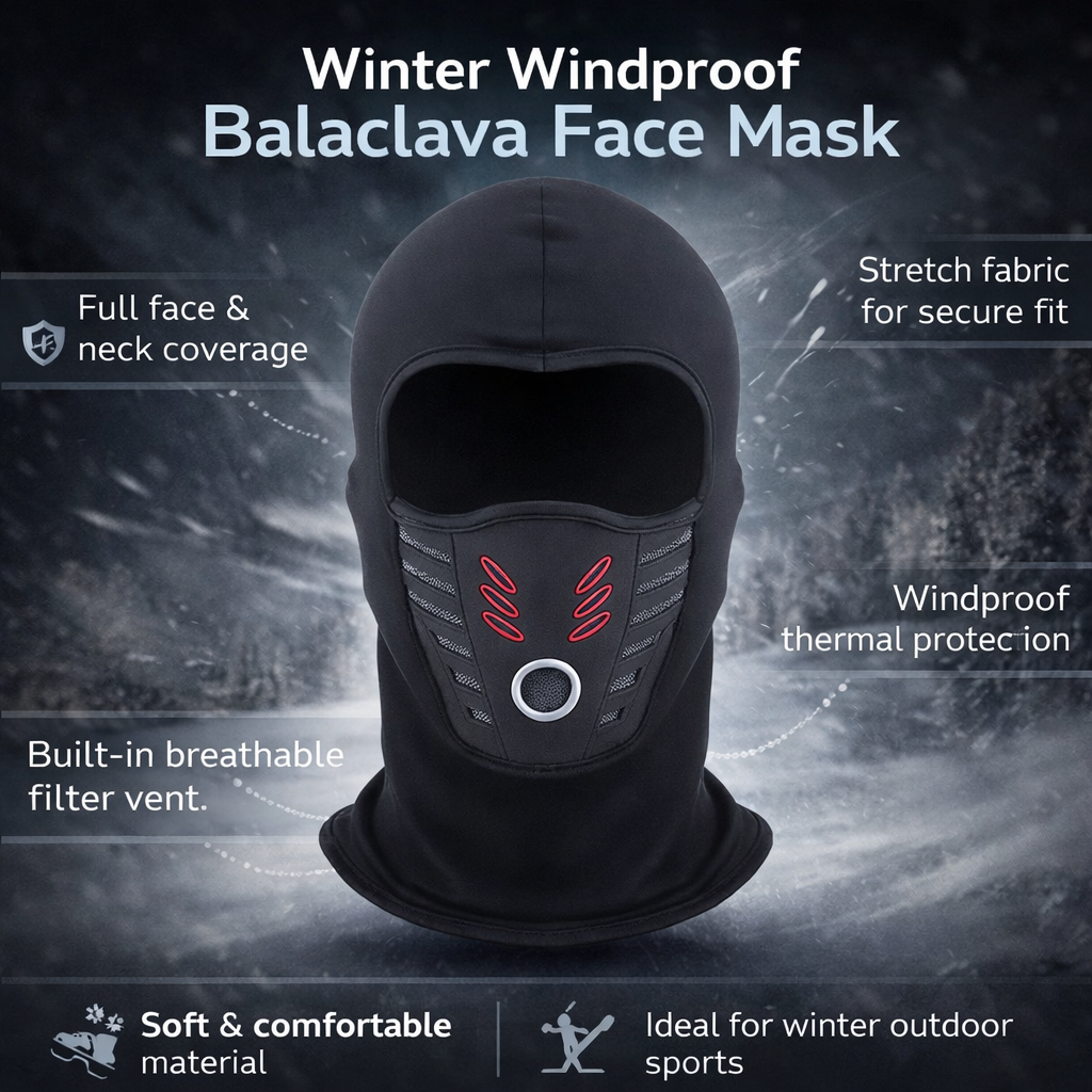 Winter Face Mask Windproof Thermal Full Coverage Outdoor Balaclava