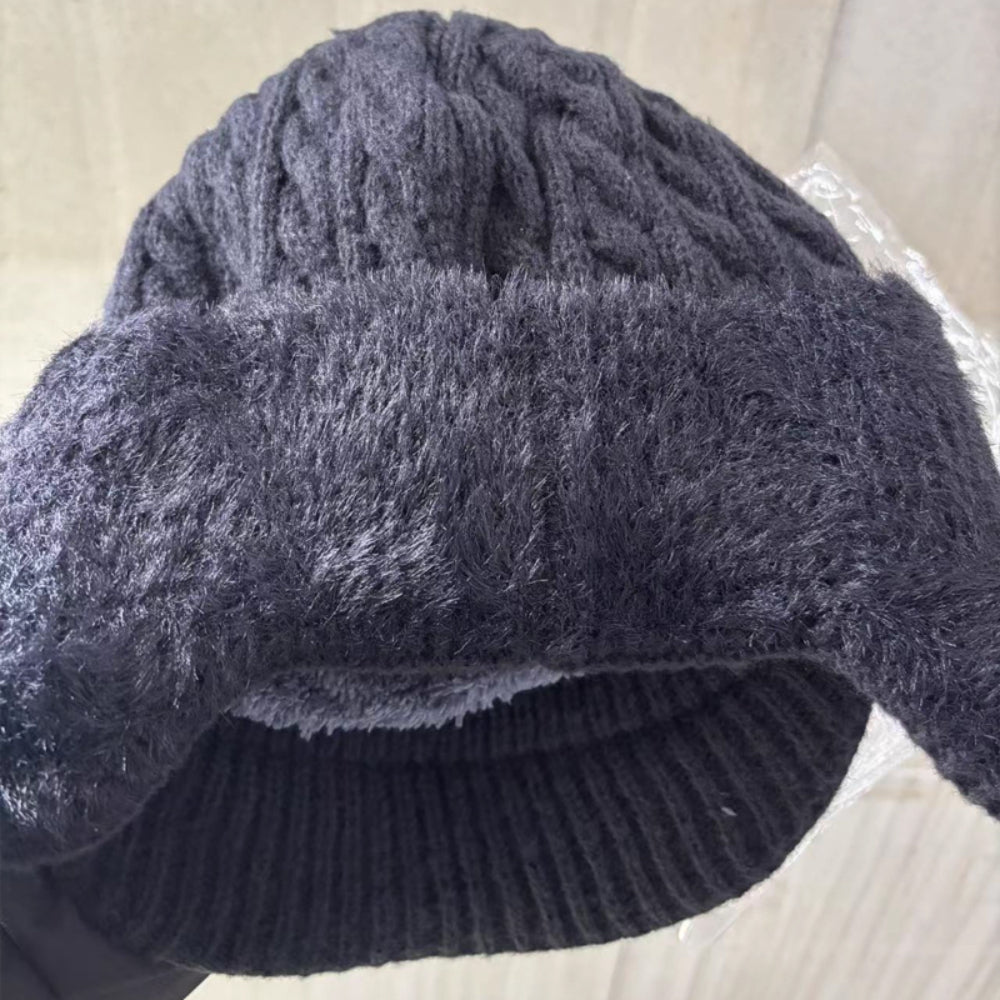 Trapper Winter Hat Ear Flap Knit Cap Visor