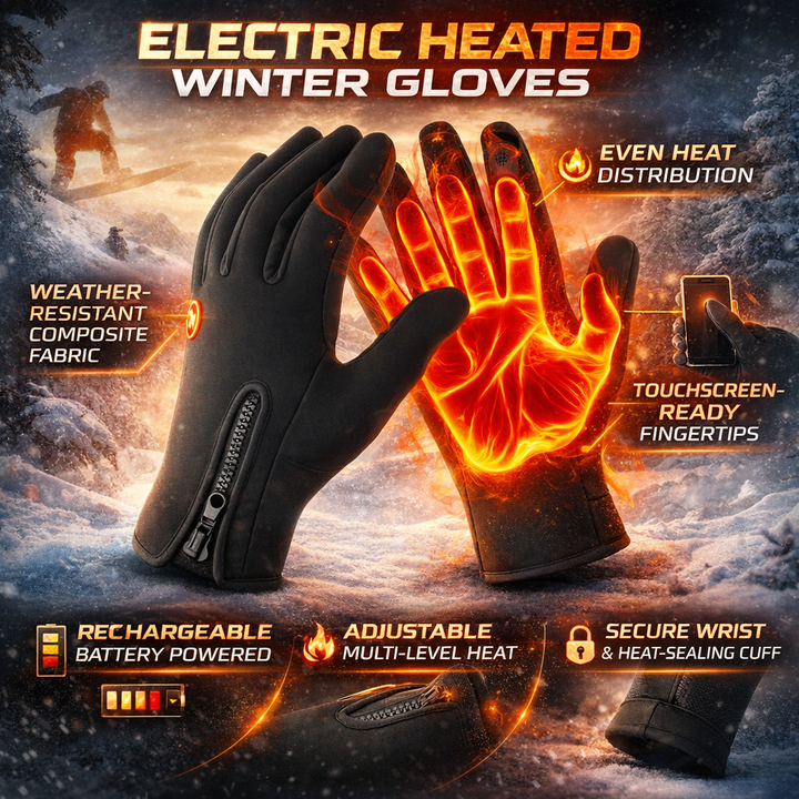 Winter Thermal Heated Gloves Touchscreen Outdoor Handwear