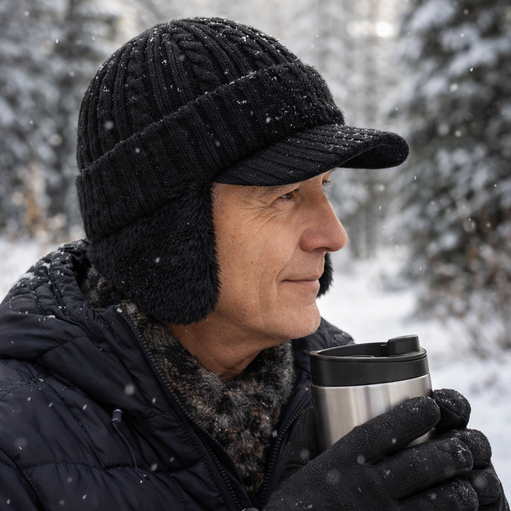 Winter Trapper Hat Visor Flap Knit Cap