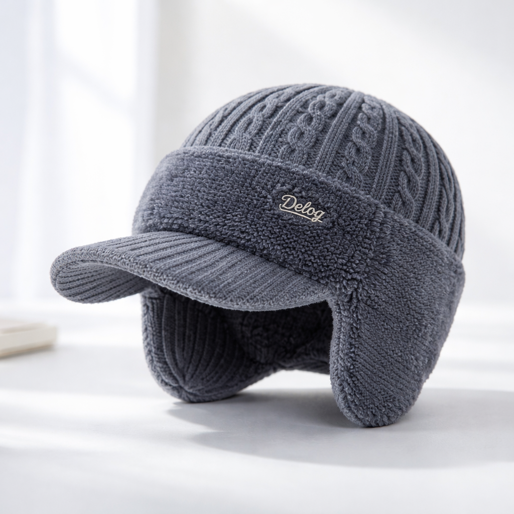 Winter Trapper Hat Visor Flap Knit Cap