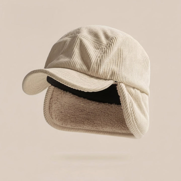 Winter Ear Flap Cap Ribbed Knit Polar Fleece Unisex