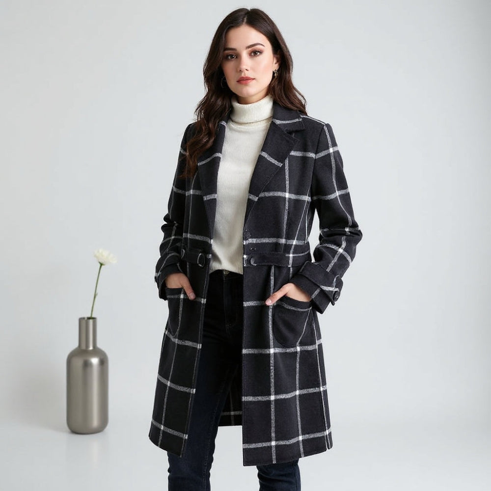Women’s Coat Plaid Long Winter Outerwear