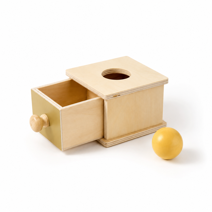 Wooden Object Permanence Box Cause Effect Toy Interactive