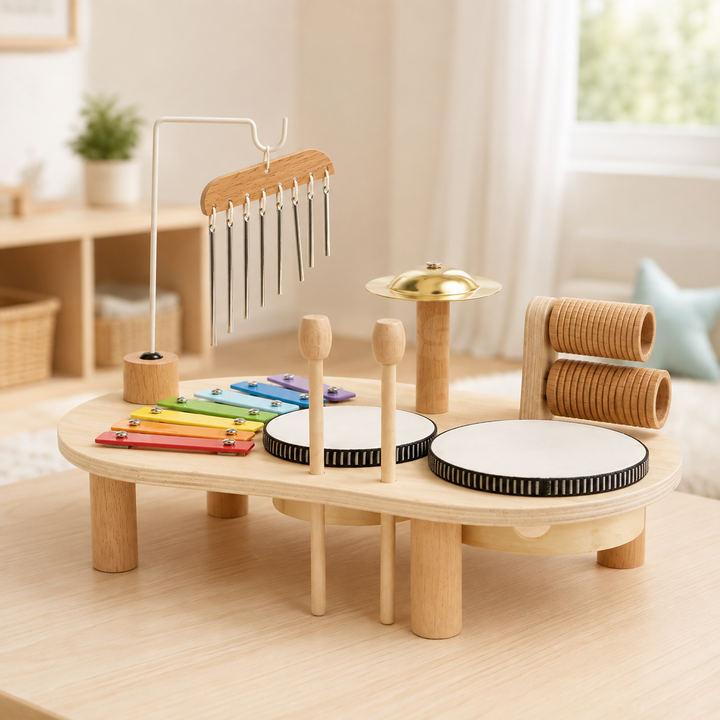 Wooden Toddler Music Set Exploration Play Station
