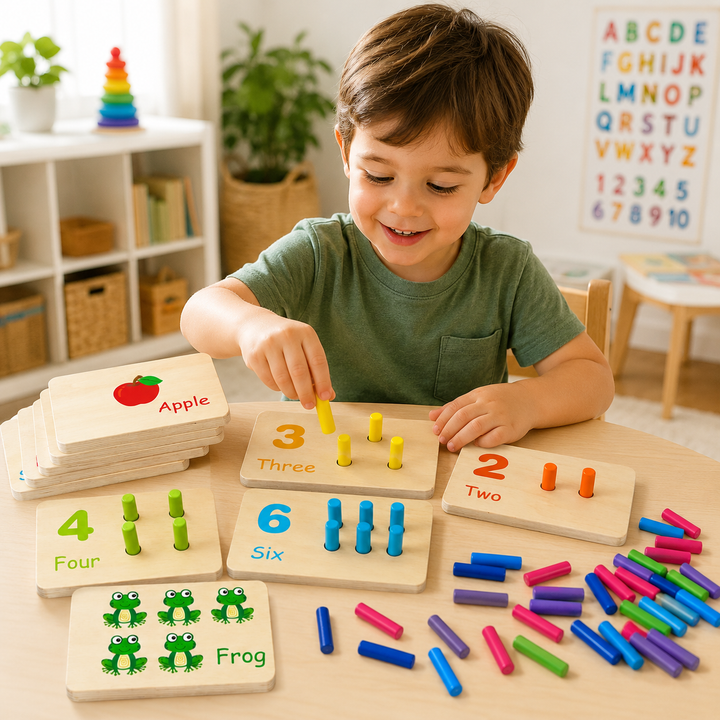 Wooden Boards Educational Toy Number Matching Game