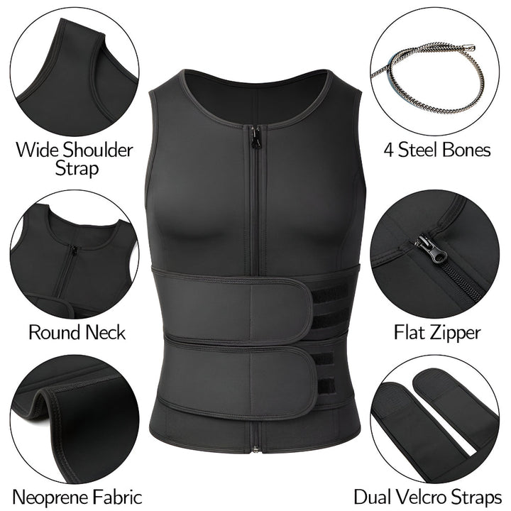 Workout Vest Neoprene Adjustable Fitness Body Training Garment