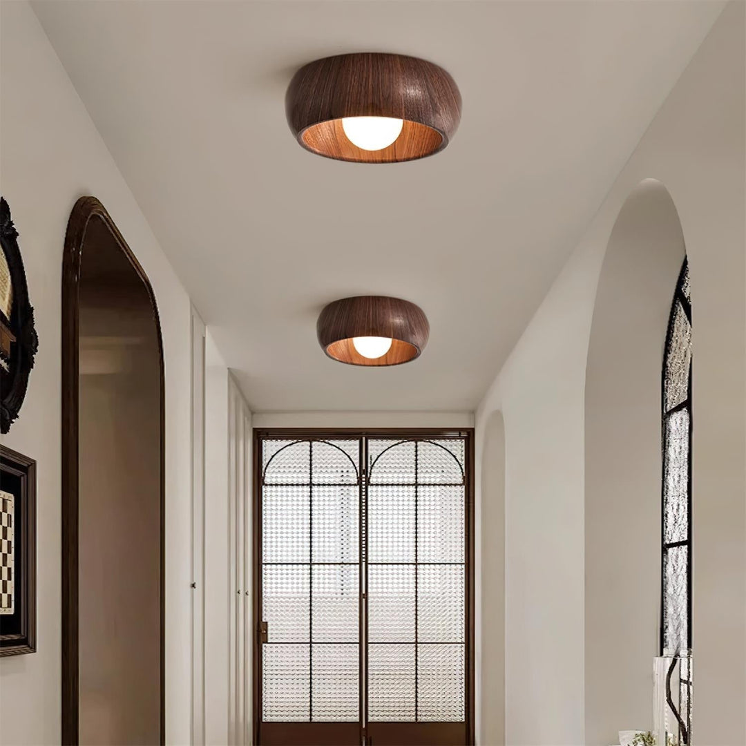 Albanora Ceiling Lamp | Minimalist Modern Wooden LED Fixture