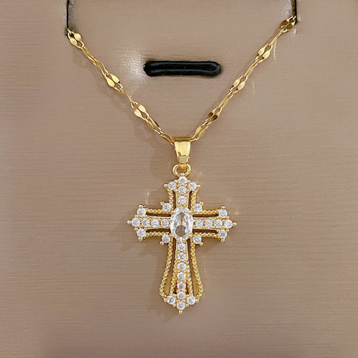Necklace Cross Pendant Gold Mothers Day Gift jewelry