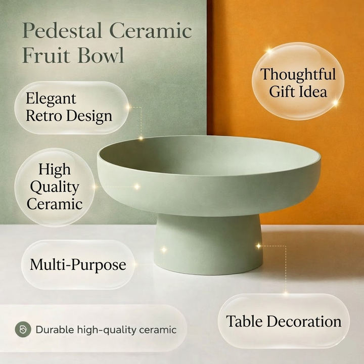 Retro Fruit Bowl Ceramic Kitchen Counter Decorative Serving Bowl