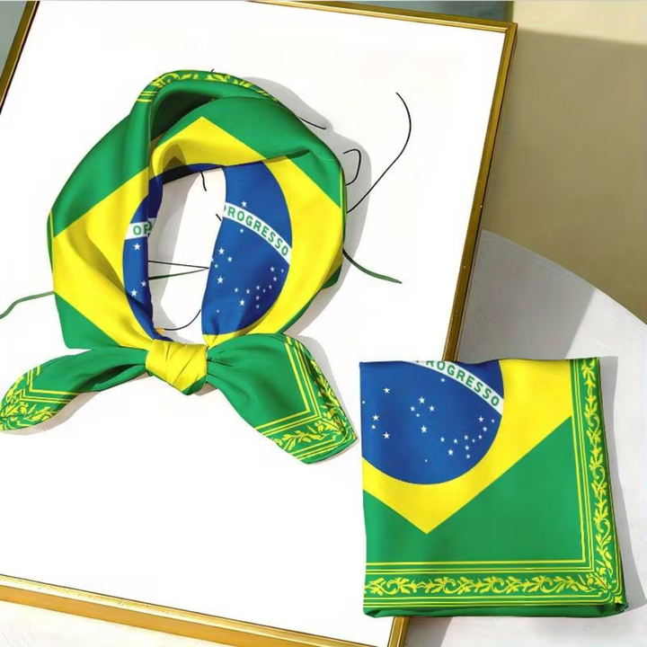 Brazil Flag World Cup Head Scarf Bandana Square
