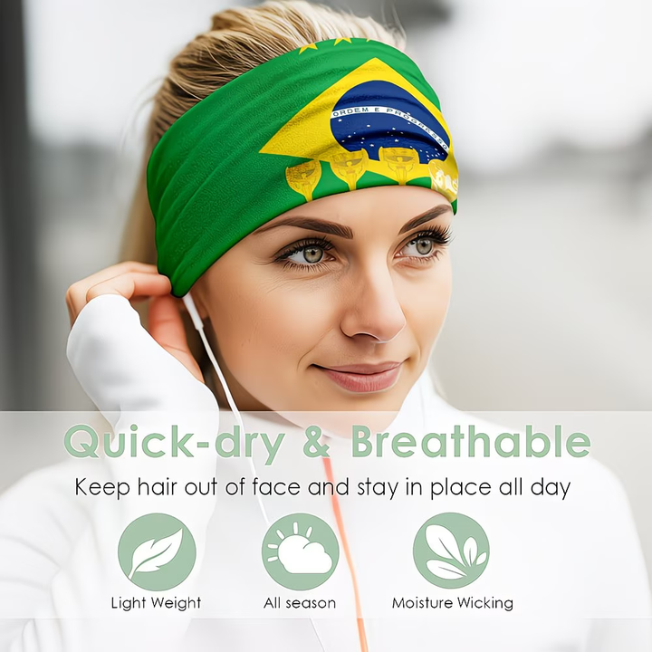 Brazil Flag World Cup Headband Gaiter Face Cover