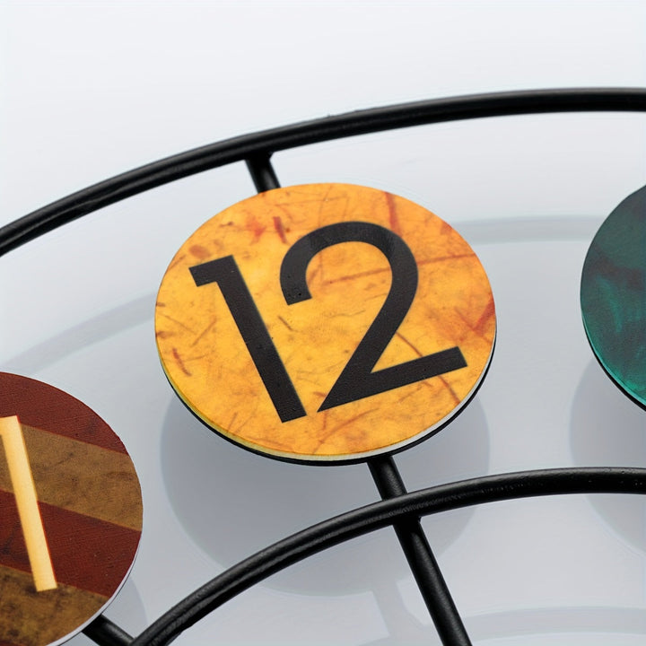 colorful Metal Wall Clock | Retro Iron Design