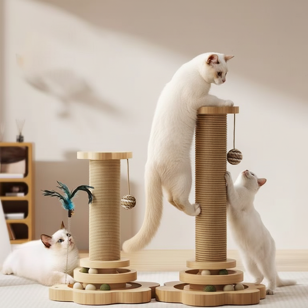 Cat Scratching Post Interactive Toy Fun Activity Center
